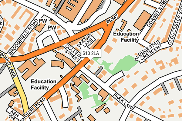 S10 2LA map - OS OpenMap – Local (Ordnance Survey)