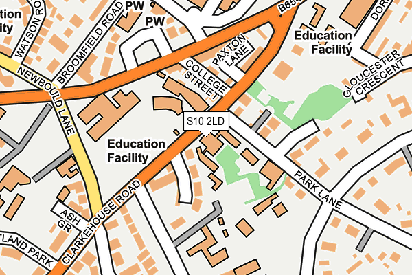 S10 2LD map - OS OpenMap – Local (Ordnance Survey)