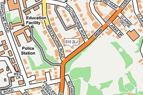 S10 2LJ map - OS OpenMap – Local (Ordnance Survey)