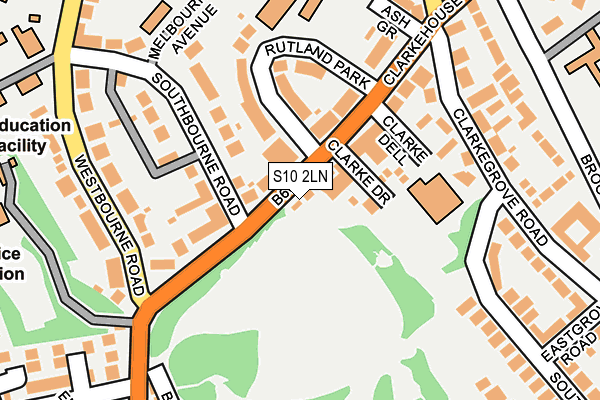 S10 2LN map - OS OpenMap – Local (Ordnance Survey)
