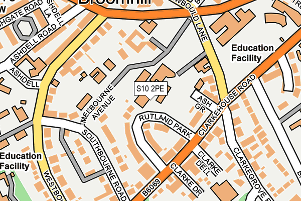 S10 2PE map - OS OpenMap – Local (Ordnance Survey)
