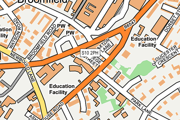 S10 2PH map - OS OpenMap – Local (Ordnance Survey)