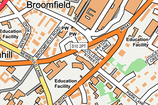 S10 2PT map - OS OpenMap – Local (Ordnance Survey)