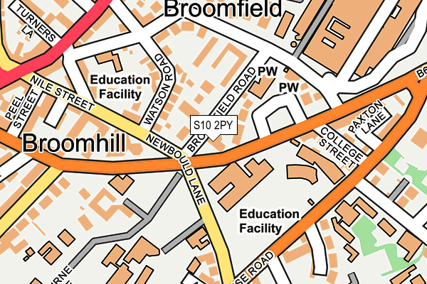 S10 2PY map - OS OpenMap – Local (Ordnance Survey)