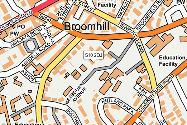 S10 2QJ map - OS OpenMap – Local (Ordnance Survey)