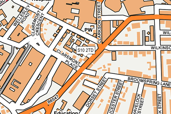 S10 2TD map - OS OpenMap – Local (Ordnance Survey)