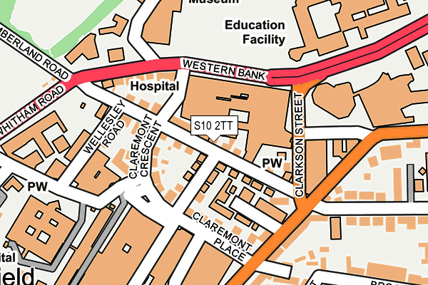 S10 2TT map - OS OpenMap – Local (Ordnance Survey)