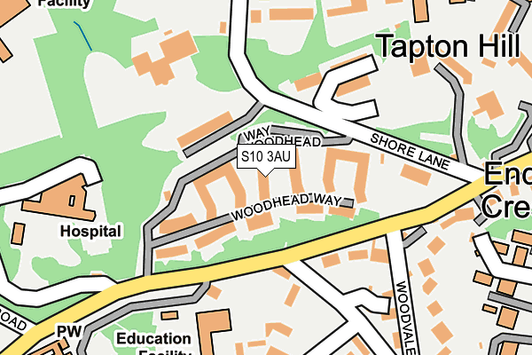 S10 3AU map - OS OpenMap – Local (Ordnance Survey)