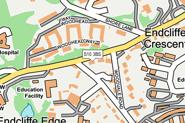 S10 3BS map - OS OpenMap – Local (Ordnance Survey)