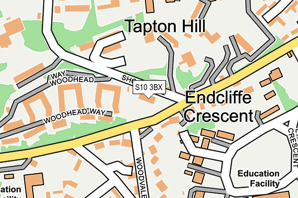 S10 3BX map - OS OpenMap – Local (Ordnance Survey)