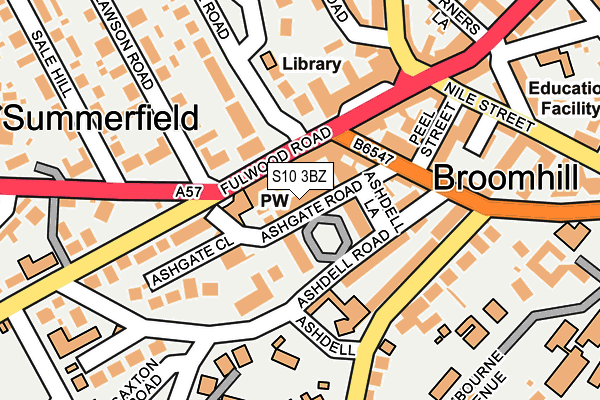 S10 3BZ map - OS OpenMap – Local (Ordnance Survey)