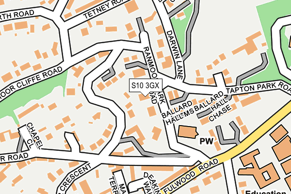 S10 3GX map - OS OpenMap – Local (Ordnance Survey)