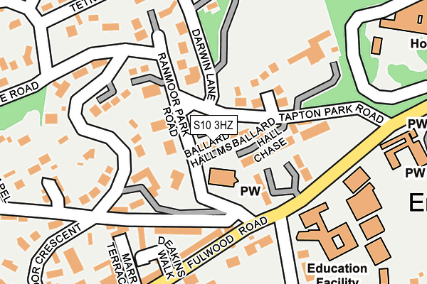 S10 3HZ map - OS OpenMap – Local (Ordnance Survey)