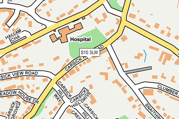 S10 3LW map - OS OpenMap – Local (Ordnance Survey)