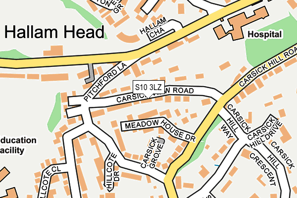 S10 3LZ map - OS OpenMap – Local (Ordnance Survey)