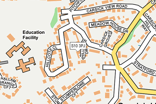 S10 3PJ map - OS OpenMap – Local (Ordnance Survey)