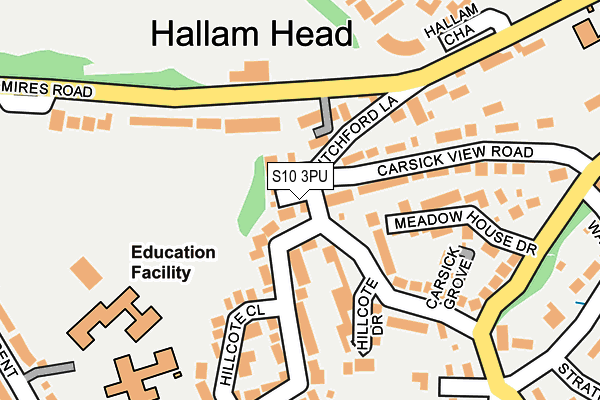 S10 3PU map - OS OpenMap – Local (Ordnance Survey)