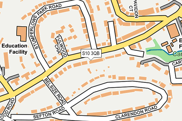 S10 3QB map - OS OpenMap – Local (Ordnance Survey)