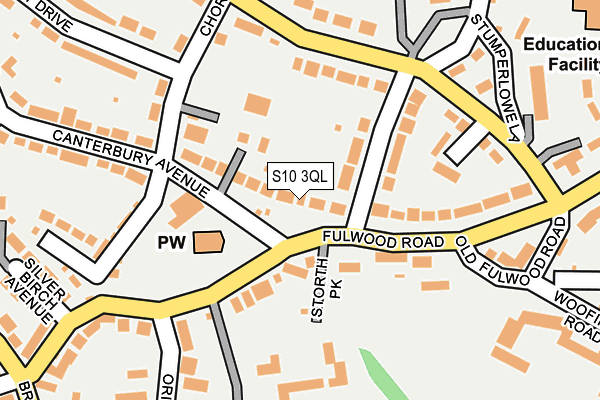 S10 3QL map - OS OpenMap – Local (Ordnance Survey)