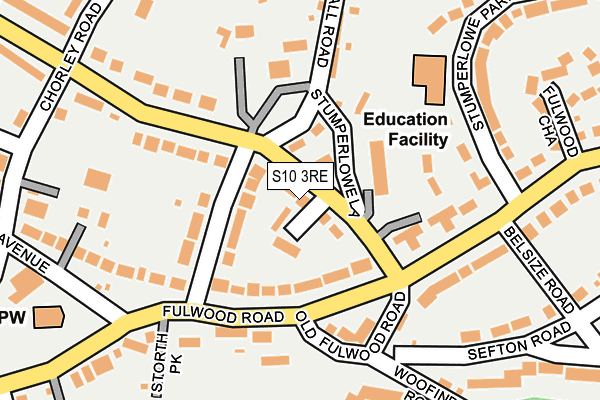 S10 3RE map - OS OpenMap – Local (Ordnance Survey)
