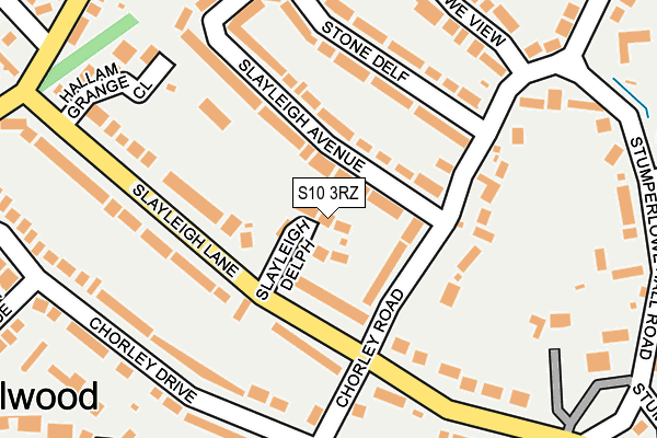 S10 3RZ map - OS OpenMap – Local (Ordnance Survey)