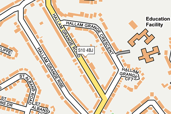 S10 4BJ map - OS OpenMap – Local (Ordnance Survey)