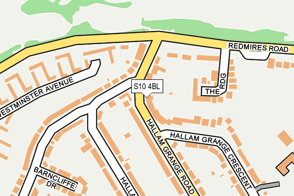 S10 4BL map - OS OpenMap – Local (Ordnance Survey)