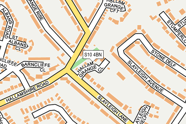 S10 4BN map - OS OpenMap – Local (Ordnance Survey)