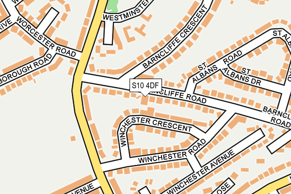 S10 4DF map - OS OpenMap – Local (Ordnance Survey)