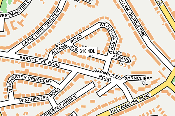 S10 4DL map - OS OpenMap – Local (Ordnance Survey)