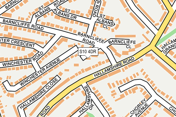 S10 4DR map - OS OpenMap – Local (Ordnance Survey)