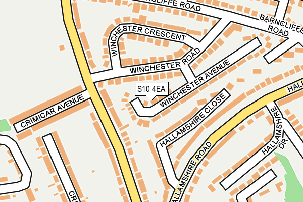 S10 4EA map - OS OpenMap – Local (Ordnance Survey)