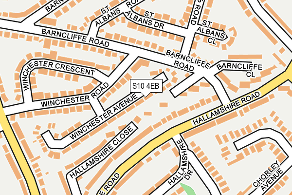 S10 4EB map - OS OpenMap – Local (Ordnance Survey)