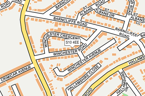 S10 4EE map - OS OpenMap – Local (Ordnance Survey)