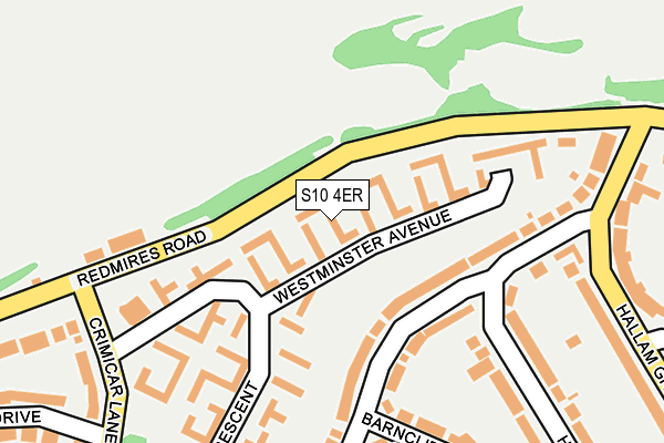 S10 4ER map - OS OpenMap – Local (Ordnance Survey)
