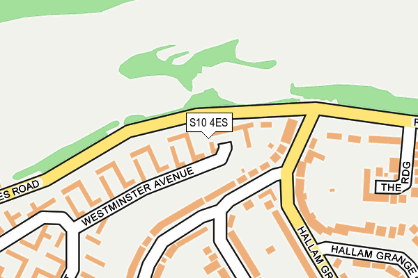 S10 4ES map - OS OpenMap – Local (Ordnance Survey)