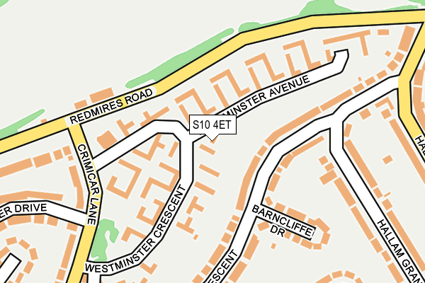 S10 4ET map - OS OpenMap – Local (Ordnance Survey)