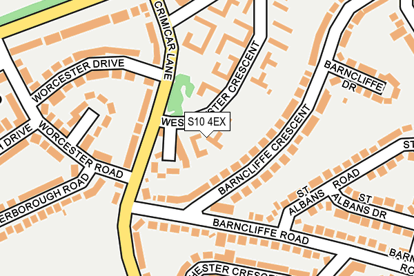 S10 4EX map - OS OpenMap – Local (Ordnance Survey)