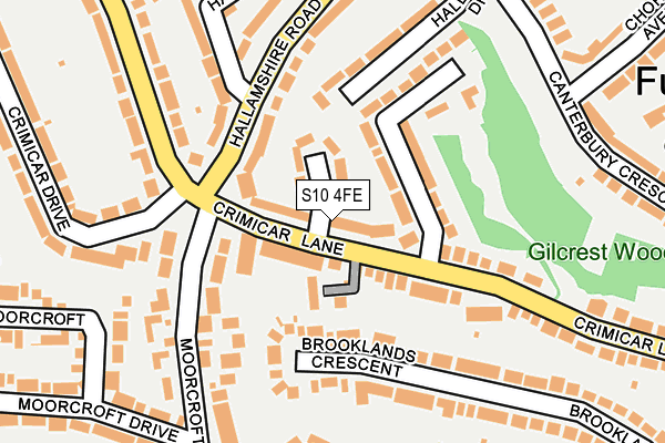 S10 4FE map - OS OpenMap – Local (Ordnance Survey)