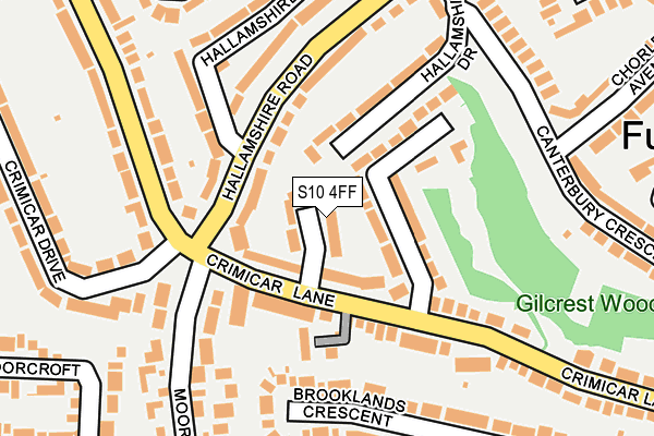 S10 4FF map - OS OpenMap – Local (Ordnance Survey)