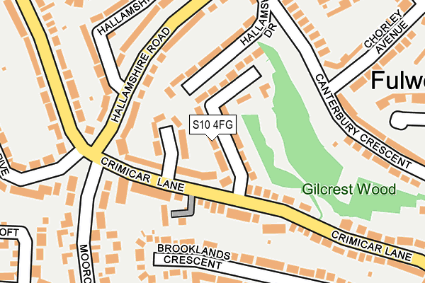 S10 4FG map - OS OpenMap – Local (Ordnance Survey)