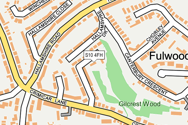 S10 4FH map - OS OpenMap – Local (Ordnance Survey)