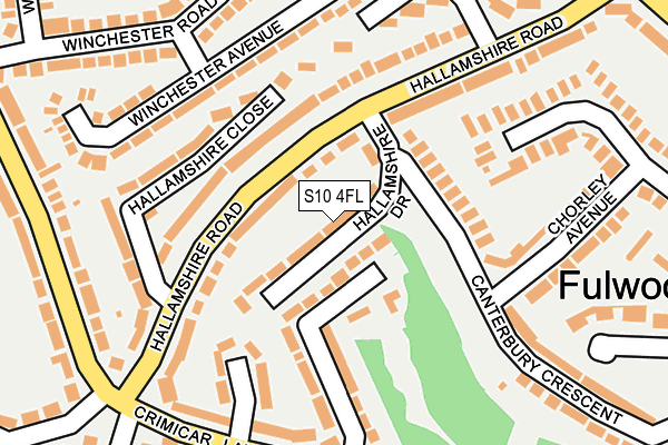 S10 4FL map - OS OpenMap – Local (Ordnance Survey)