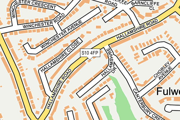 S10 4FP map - OS OpenMap – Local (Ordnance Survey)
