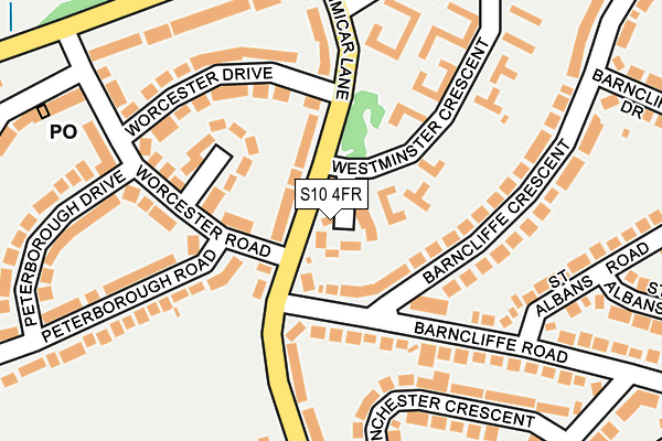 S10 4FR map - OS OpenMap – Local (Ordnance Survey)