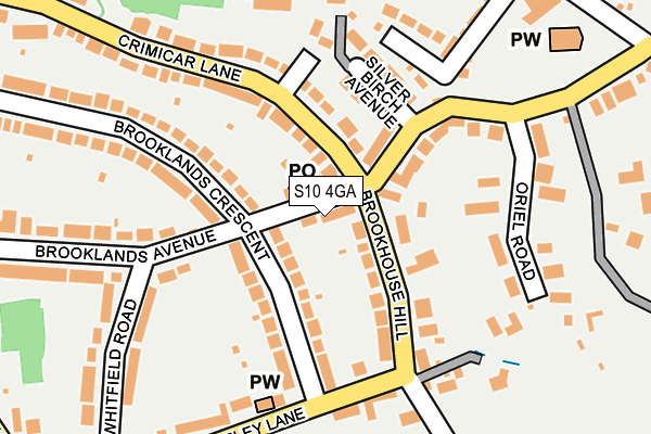 S10 4GA map - OS OpenMap – Local (Ordnance Survey)