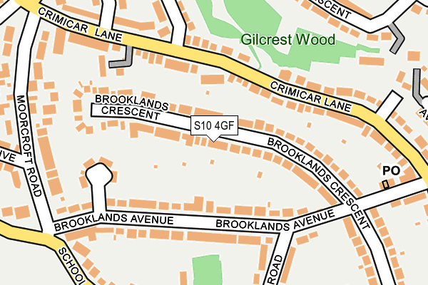 S10 4GF map - OS OpenMap – Local (Ordnance Survey)