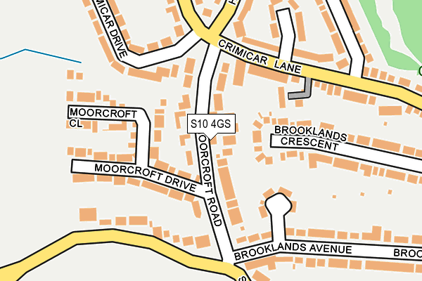 S10 4GS map - OS OpenMap – Local (Ordnance Survey)