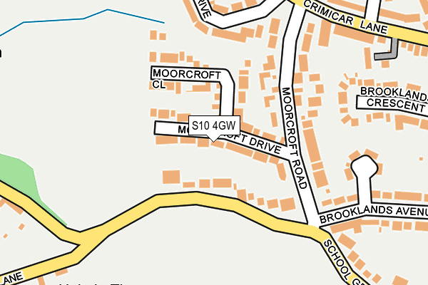 S10 4GW map - OS OpenMap – Local (Ordnance Survey)