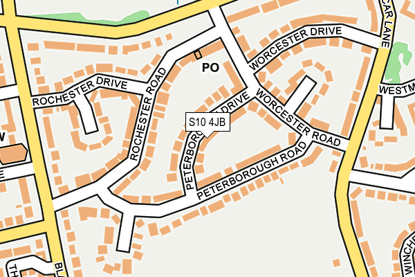 S10 4JB map - OS OpenMap – Local (Ordnance Survey)